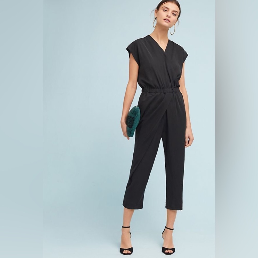 Anthropologie Amadi Faux Wrap Tencel Jumpsuit